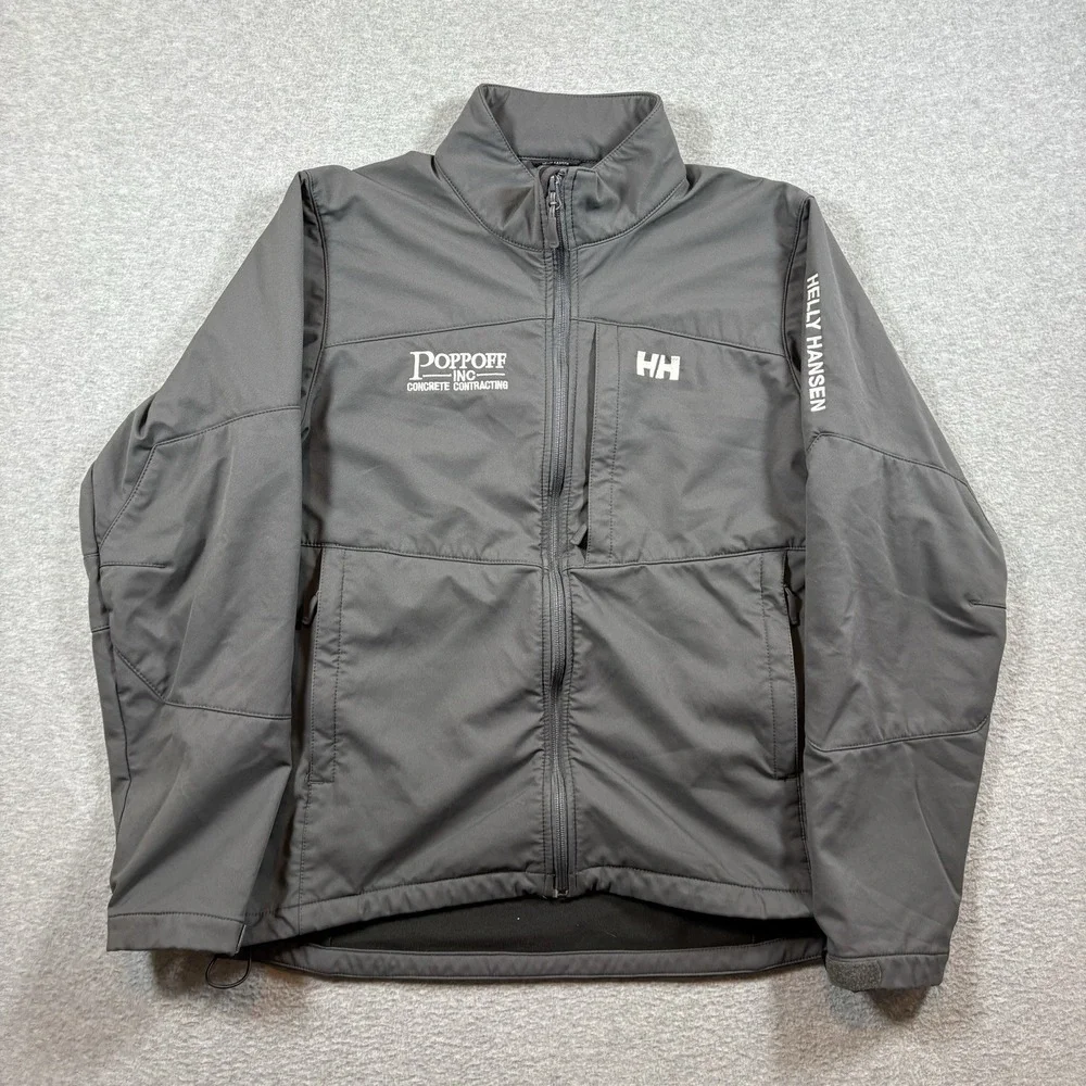 Helly Hansen Men Paramount Softshell Jacket Large Grey Fleece Lined Workwear